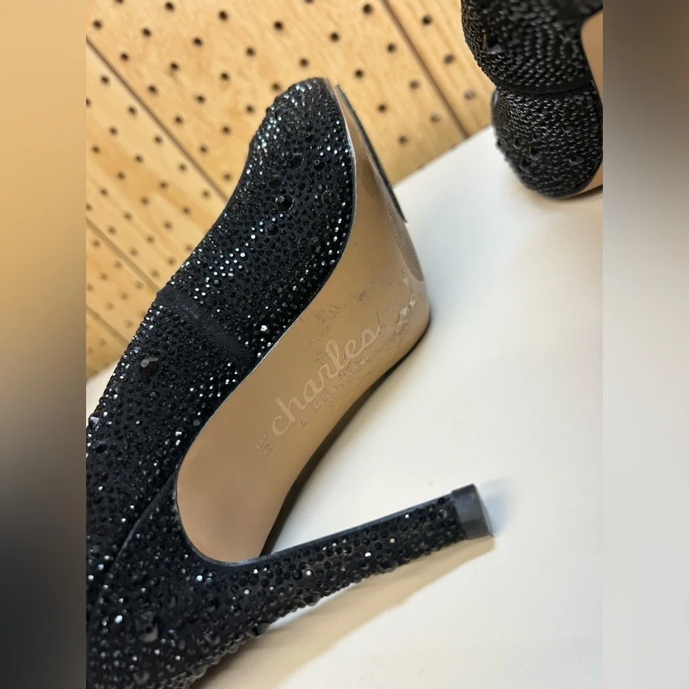 Charles By Charles David Black Embellish Stiletto Pumps